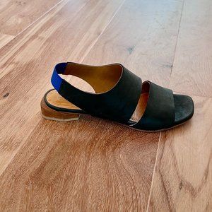 Navy Blue Coclico leather sandals